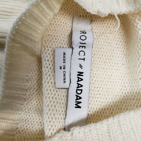 Project Naadam cream multi texture ruffle sweater - Picture 4 of 7